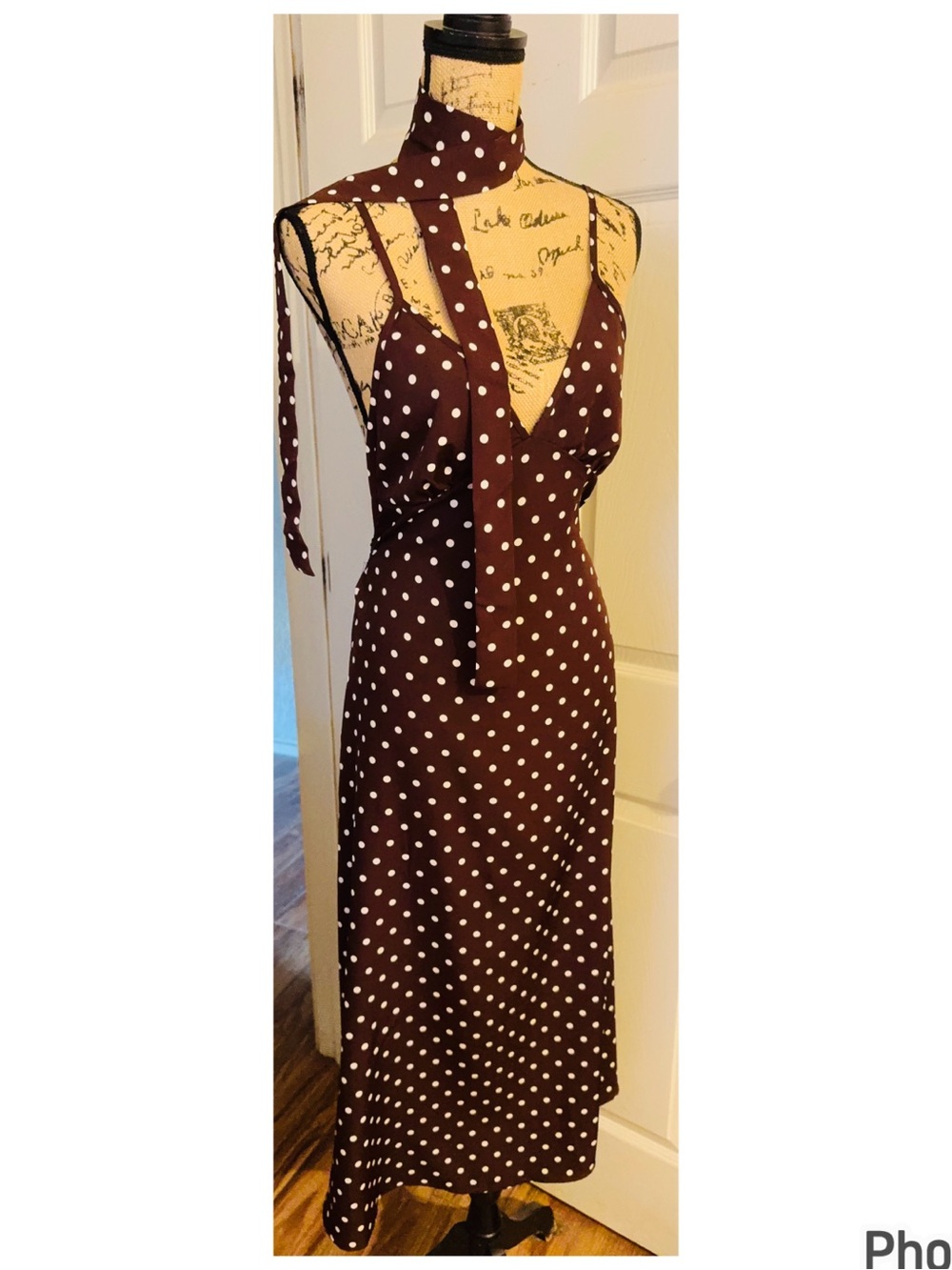 Zara Brown Polka Dot Slip Dress S NWOT - Picture 3 of 13